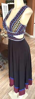 BCBG Maxazria Aztec Embroidered Cut out Handkerchief Hem Dress SZ 2 CPC |  eBay