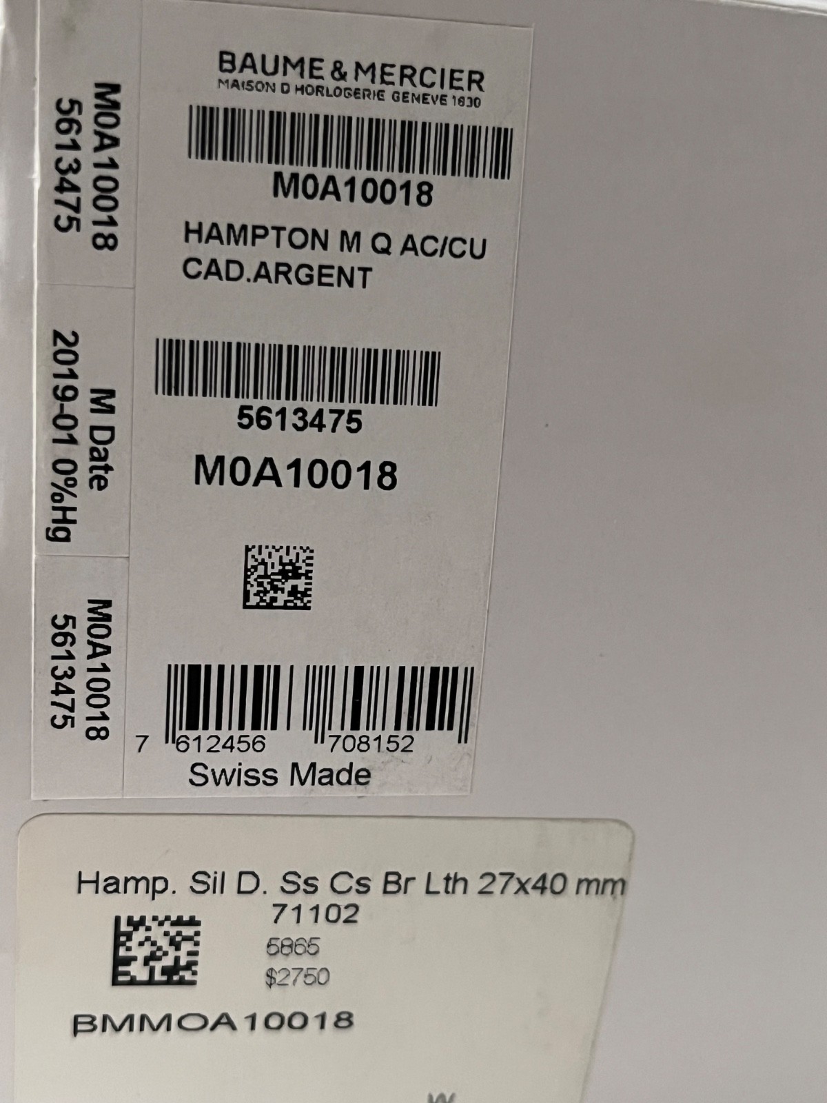 BAUME & MERCIER Hampton Rectangular Silver Dial B… - image 12
