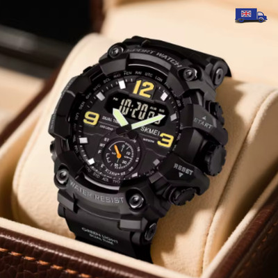 SKMEI Herren Analog Digital Sport Woche Militär Wasserdicht Woche Alarm Armbanduhr