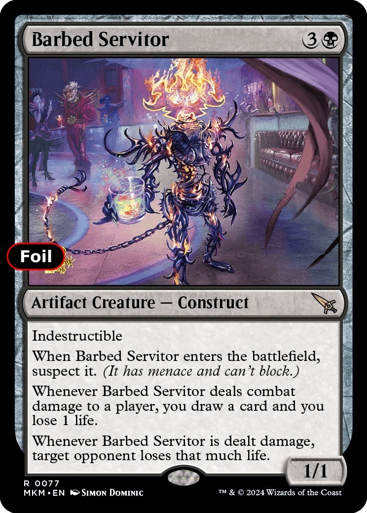 Foil Barbed Servitor - 77 - LP - Prerelease Cards