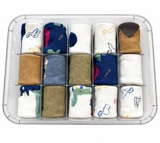 Grey Underwear Organizer Box – 15 Compartments –  Plastic Drawer Storage