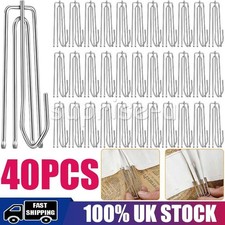 40X Metal curtain clip tape hooks deep short neck prong pinch pleat hanging
