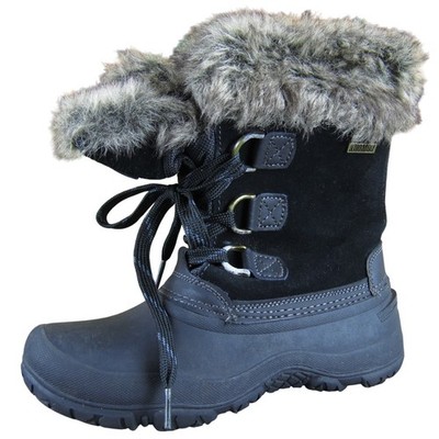 Khombu Slope Black Suede Winter Boots Women's 6 Faux Fur Waterproof Warm