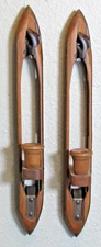 Vintage Wooden Shuttle Loom Mill Bobbin Candlestick Holders Repurposed #P25