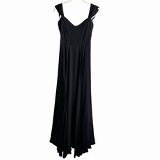 Reformation Poppy Long Dress Black Cold Shoulder Sweetheart Neckline Size 0