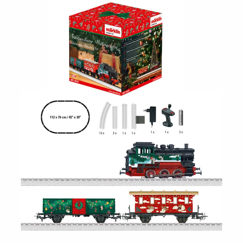 Coffret train de Noël Marklin 29124 en métal miniature haute précision