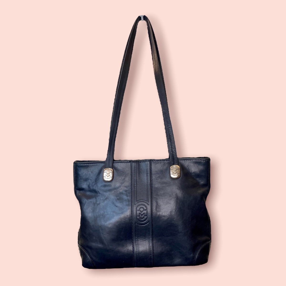 Marino Orlandi Luxury Leather Large Logo Shoulder Bag Tote  display picture 2