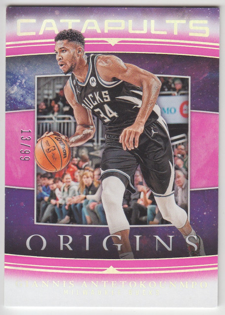 2023-24 Panini Origins Giannis Antetokounmpo Catapults #16 Pink Parallel 13/99