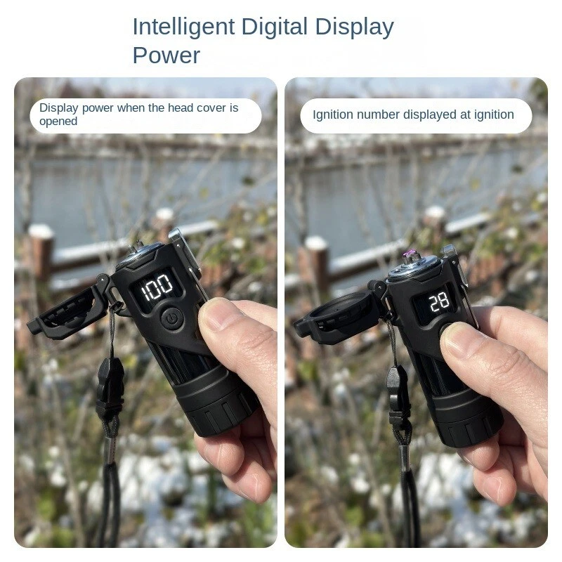 Waterproof dual arc lighter, bright light and power display, outdoor adventure - Image 4 of 4