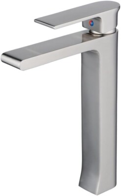 Badezimmer Gefäß Waschbecken Armaturen Gebürstetes Nickel Hoch Wasserhahn Einhand Einloch Fledermaus-