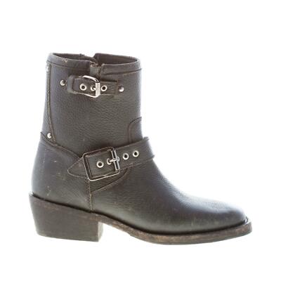 ASH Women Shoes Nevada Antique Leather Black Buckle Biker Ankle Boots