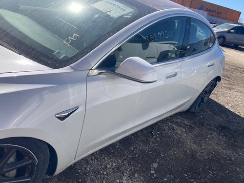 17-20 Tesla Model 3 Front Power Side Door Mirror LH Driver  Left White PPSW