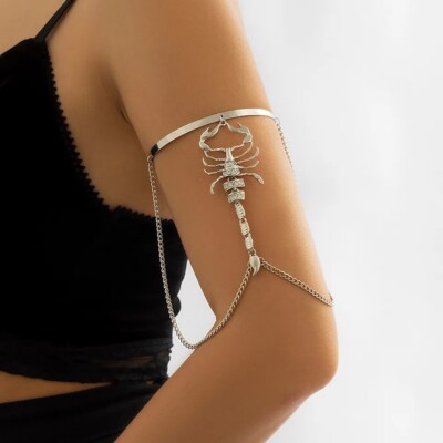 Bracelet Brésilien Chaîne Scorpion – Argenté, Femme, été 2023, Cadeau
