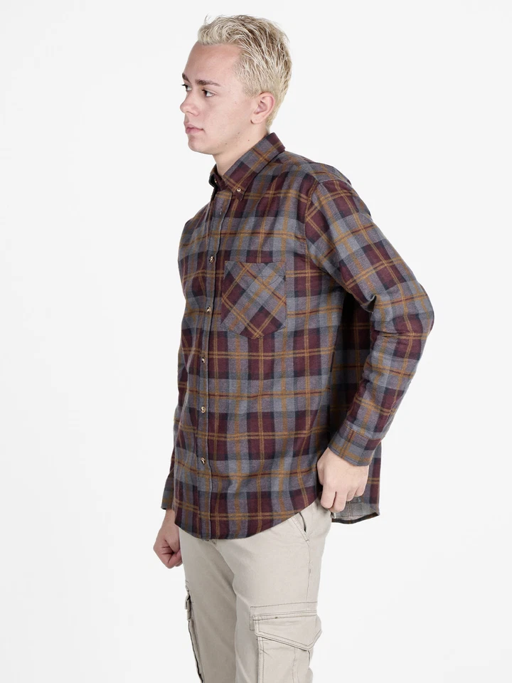 Sky Camicia da uomo a quadri in flanella di cotone - Immagine 3 di 4