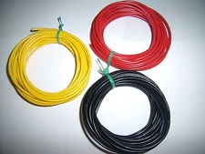 15 Ft 18 Gauge AWG Ga Black Red Yellow Car Audio Alarm Primary Wire 12V Combo