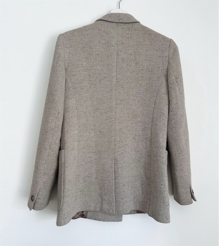 Reiss Oatmeal Wool Blend Double Breasted Blazer Size UK 4 - Picture 9 of 14