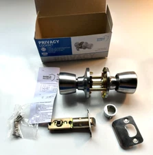 Shield Security Privacy Lockset Tulip Knob Style Satin Chrome Finish #913825