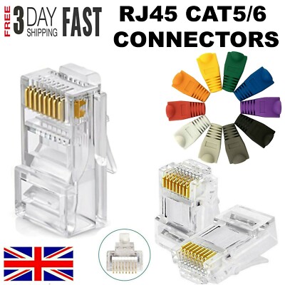EZ PASS THROUGH RJ45 CAT5E CRIMP END STECKER NETZWERKKABEL GROSSHANDEL UK