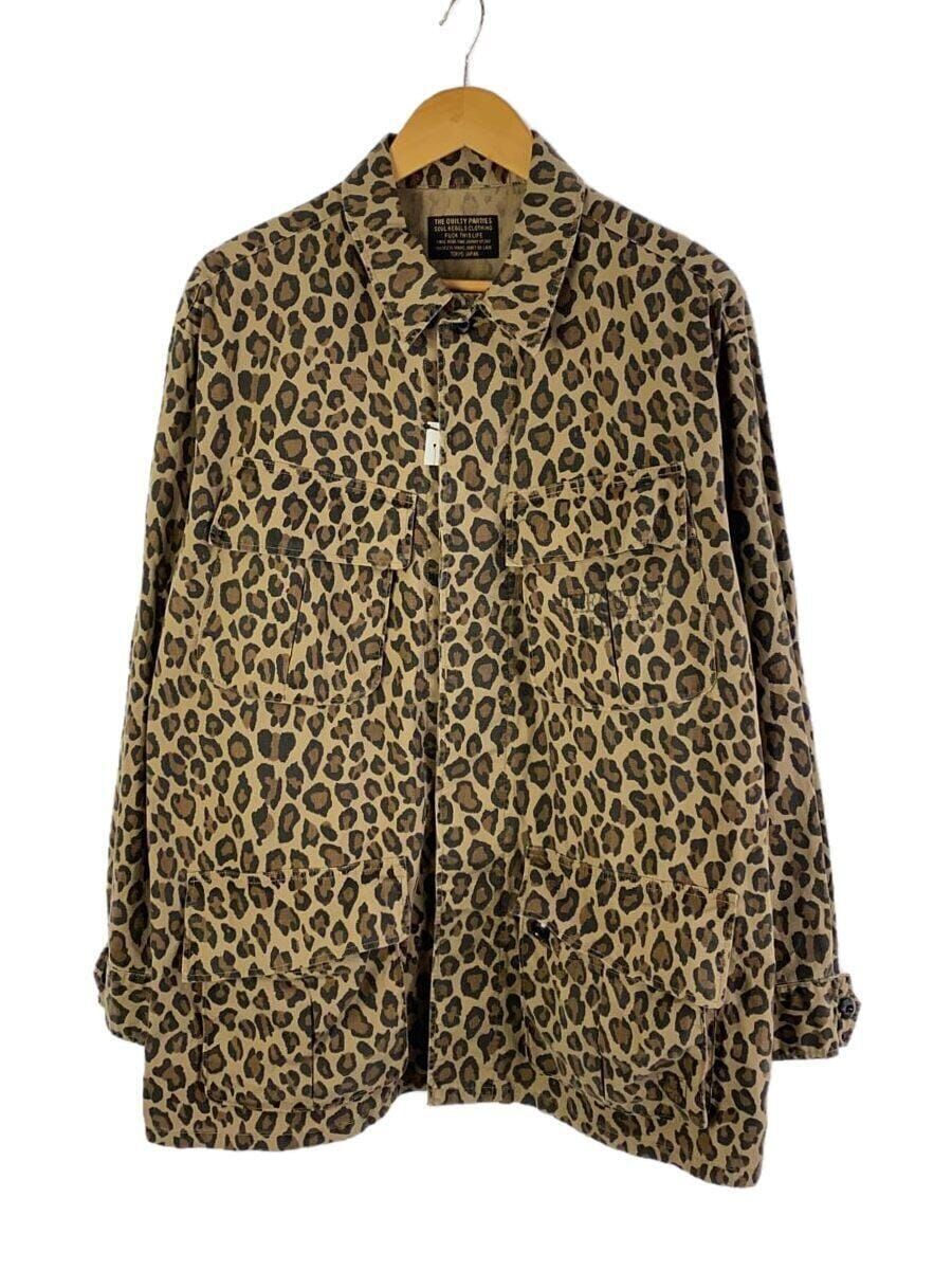 WACKO MARIA Military Jacket in Cotton Beige with Animal Print Size M Preowned