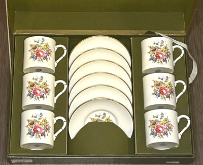 Royal Worcester Vintage Boxed Bournemouth Kaffeeservice für 6 in Original Box
