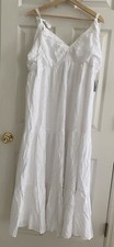 Express White Tie Shoulder Tiered Maxi Dress Size XL