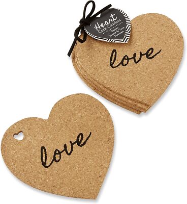 Kate Aspen ''Heart'' Cork Coasters, Set of 4 1 