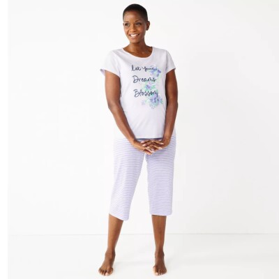 Pajama Pants Croft And Barrow Capri Pajama Set Women's Croft