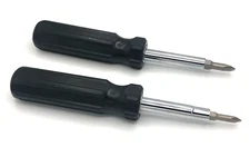 2 Pack 6 in 1 Screwdriver Nut Driver Flat Head & Phillips Chrome Vanadium Steel
