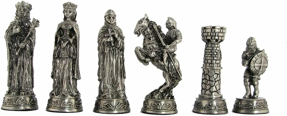 WE Games Medieval Pewter Chess Pieces, King measures 3.5 in. - Image 2 of 4