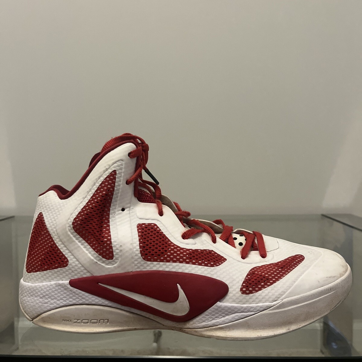 Nike Mens Zoom Hyperfuse 454146-105 White Red Basketball  display picture 3