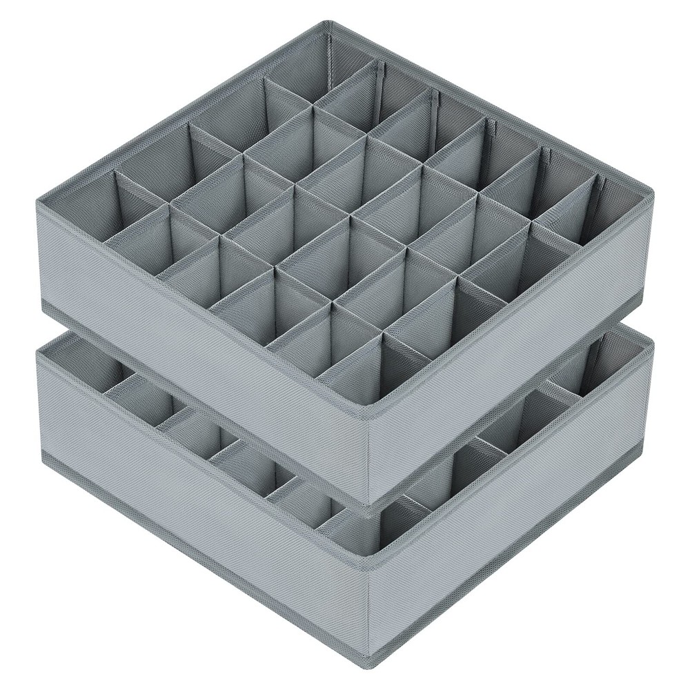 Sock Drawer Organizer Divider 2 Packs Underwear Organizer 24 Cell Closet Org