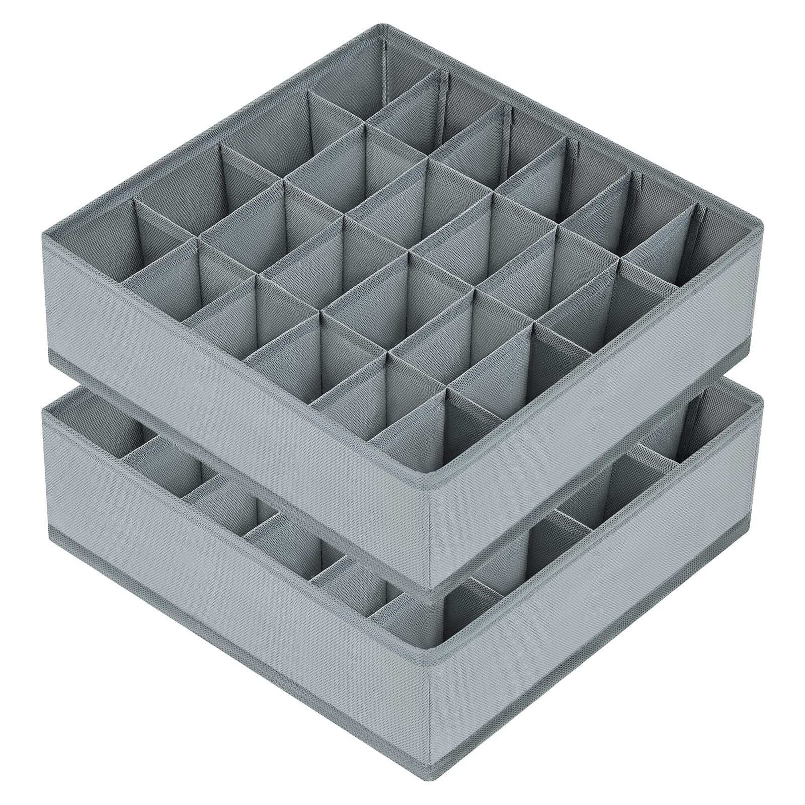 Sock Drawer Organizer Divider 2 Packs Underwear Organizer 24 Cell Closet Org