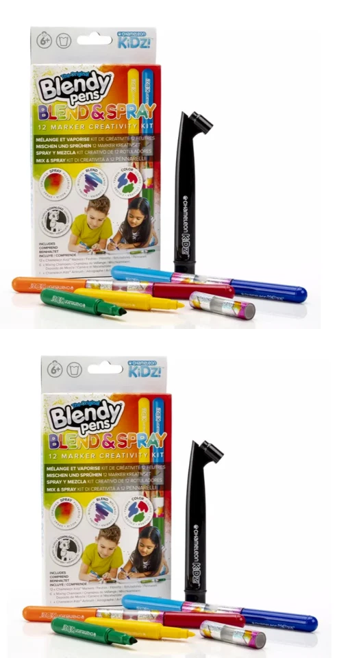 (Paquete de 10) Juego de kit de arte de creatividad Chameleon Kidz mezcla y spray bolígrafo de color lavable Foto 2 de 3