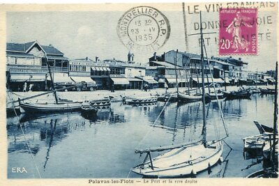 Card PALAVAS LES FLOTS Le Port et la Rive Droite Boats Café du Cheval Blanc
