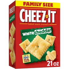 Cheez-It White Cheddar Cheese Crackers, Baked Snack Crackers, 21 oz New