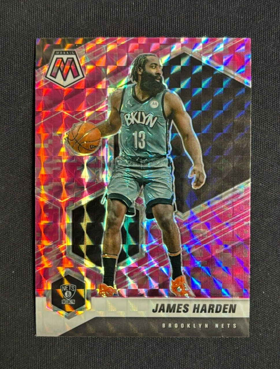 2020-21 Panini Mosaic NBA James Harden Pink Camo PRIZM #173 Brooklyn Nets