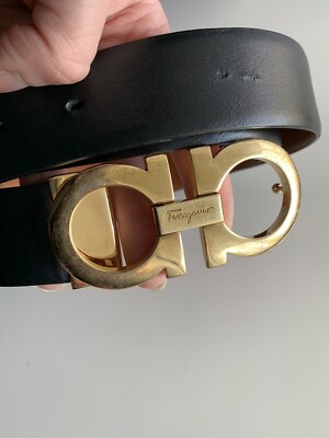 Ferragamo Double Gancio Reversible Leather Belt