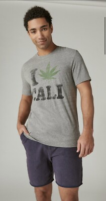 NWT Lucky Brand Men's I Weed Cali  Short Sleeve Tee Shirt 7M85479 SZ Large $40