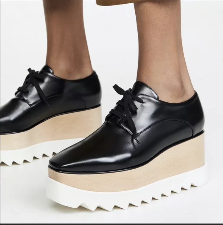 Elyse logo-perforated vegan leather platform brogues