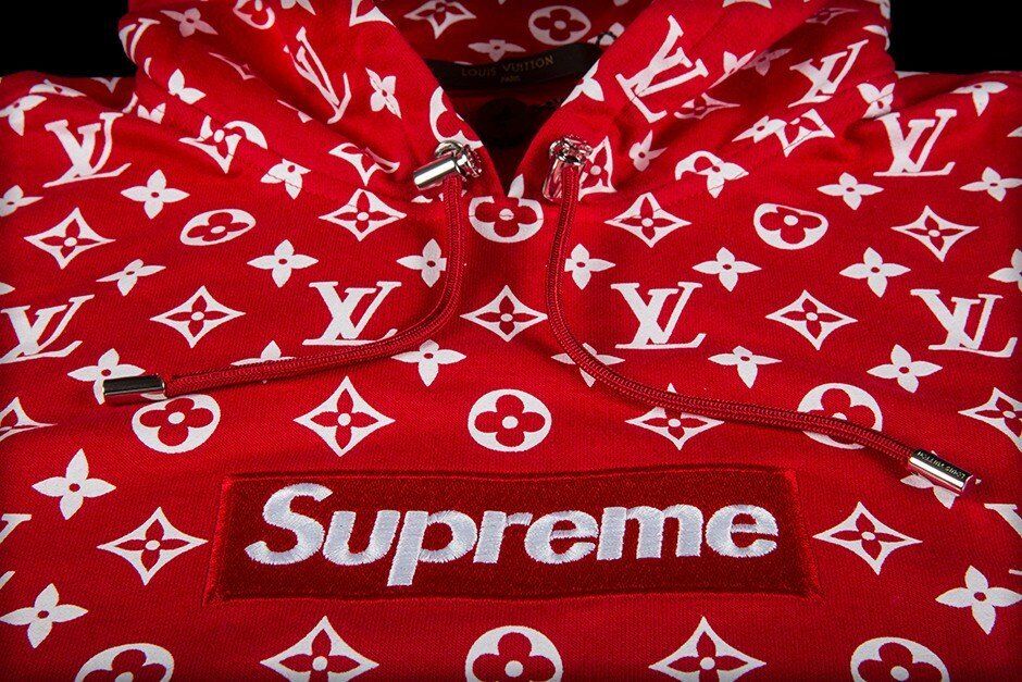 Louis Vuitton, Supreme Logo Box Hoodie Monogram