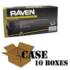 SAS Safety Raven 6mil Black Nitrile Gloves MEDIUM Case 1000 10 BOXES of 100 