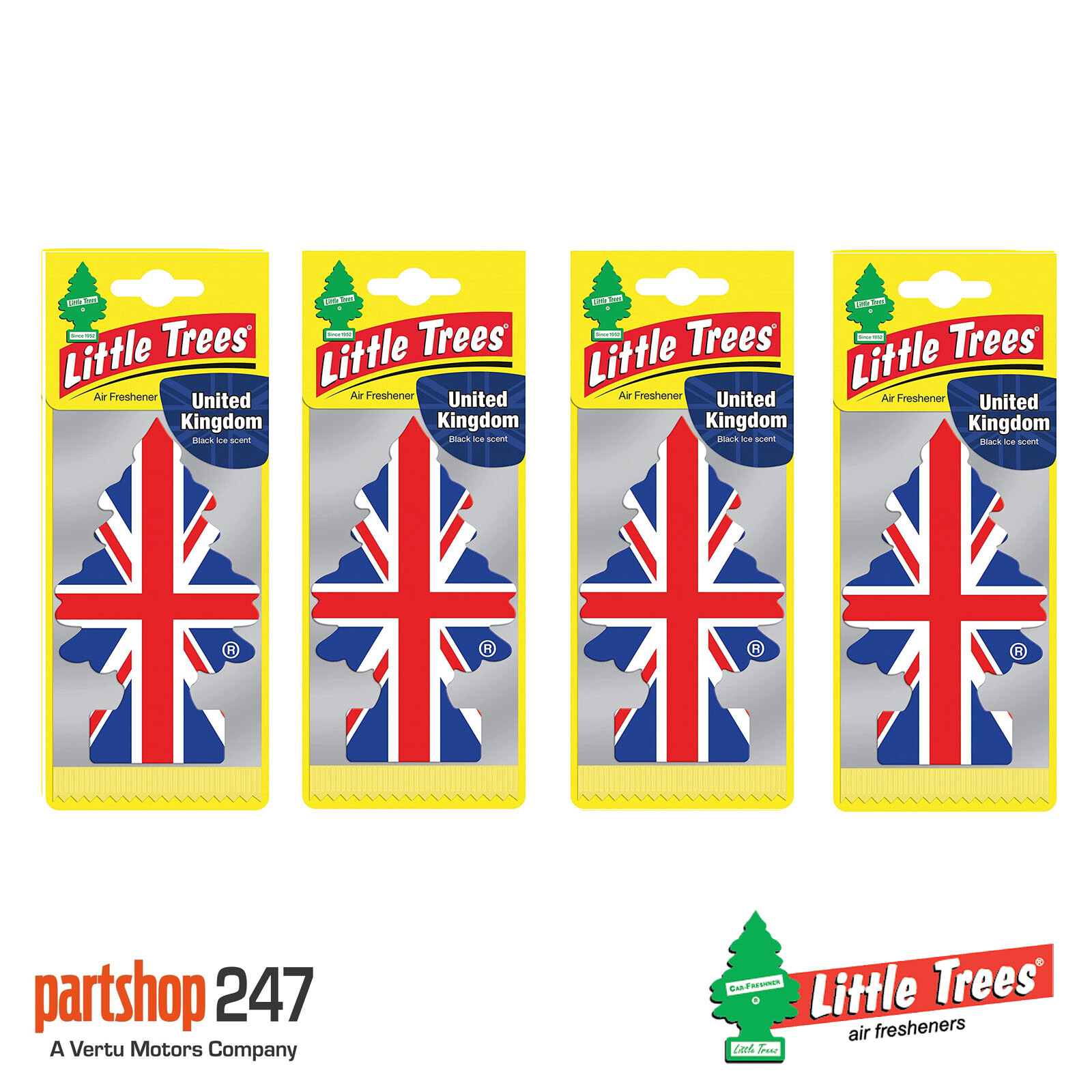 12 x Black Ice Union Jack Little Trees Magic Tree Car Home Air Freshener Freshne - Image 4