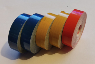 5x ROTEX tenza-star Prägeband 12mm 2x GELB 2x BLAU 1x Orange   GLANZ