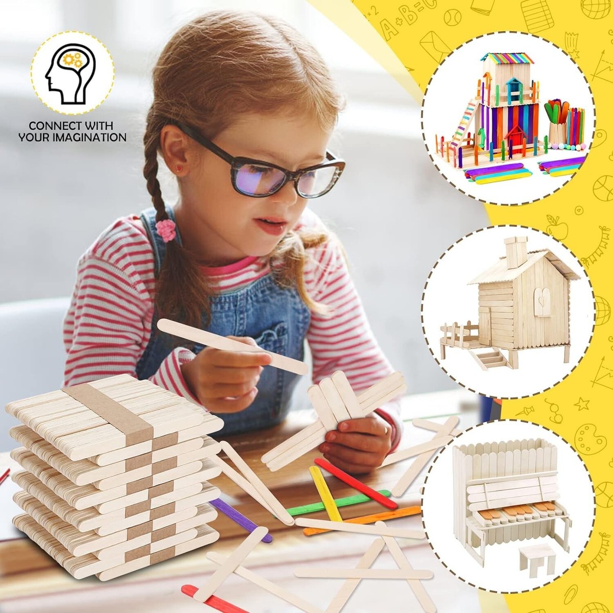 Bastoncini Gioco Con Legnetti Colorati Bastoncini Gelato Gioco Con