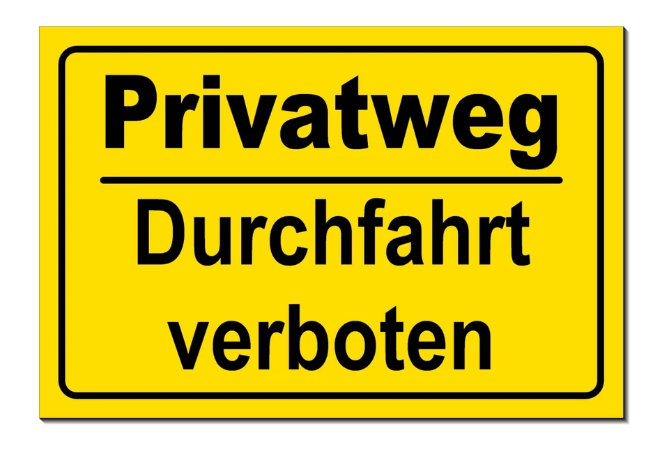 DESI-SCHILDER Privatweg-Durchfahrt verboten-Alu-Schild-30x20cm-Warnschild-Parken-Hinweisschild