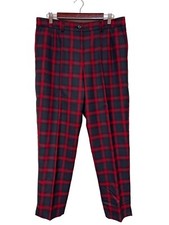 Pendleton Red Green Tartan 100 Virgin Wool Pants Trousers Women's Size 14
