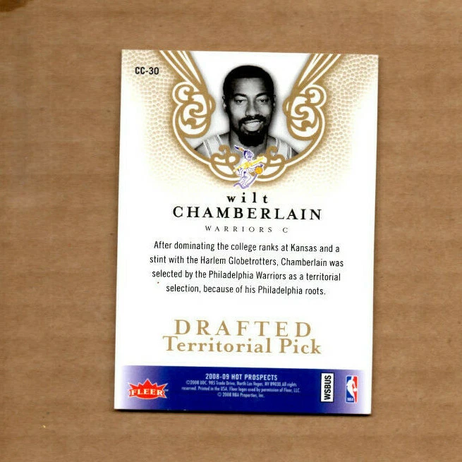 2008-09 Hot Prospects Cream of the Crop #CC30 Wilt Chamberlain free shipping - Image 2 of 2