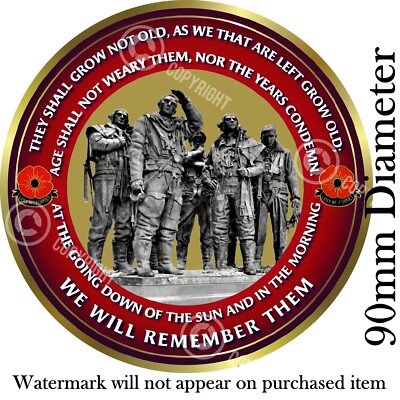 72 Adesivi A Forma Di Papavero Rosso Con Scritta "Lest We - Foto 3