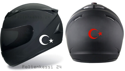 TÜRKEI 4 Aufkleber Motorrad Auto Helm Türkiye Biker Halbmond Stern Farbwahl T005