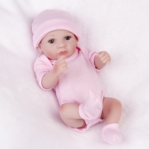 Full Body Soft Vinyl Silicone Mini Reborn Baby Dolls Realistic Newborn Girl Doll - Picture 2 of 6